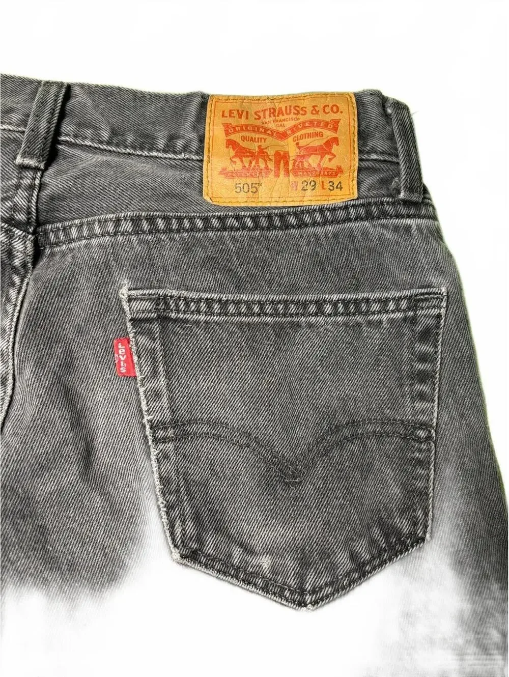 Levi's 505 Men's Black Straight Leg Jeans Size 29x34